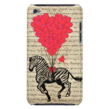 Ballons vintages drôles de zèbre et de coeur coques iPod Case-Mate