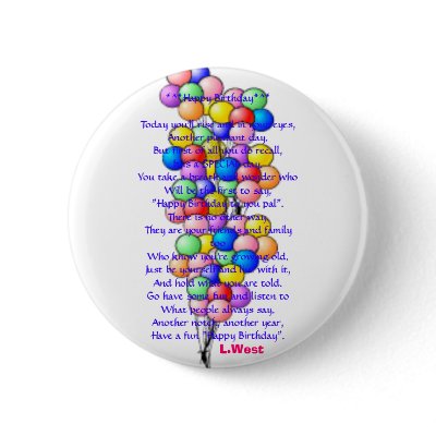 balloon15, *^*Happy Birthday*^*Today you'll ris... Pinback Buttons by teleteddy