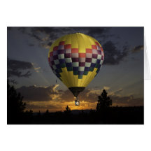 BALLOON AT SUNSET 2 GREETING CARD