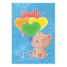 Balloon Bear Valentine Cards Business Cards