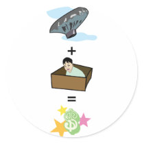 Balloon + Boy Hiding in Box = $$ Stardom $$ Sticker