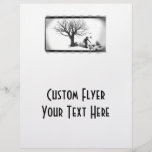 Balloon Clown & Ravens By Creepy Tree - B&W Full Colour Flyer