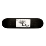 Balloon Clown & Ravens By Creepy Tree - B&W Skate Boards