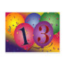 Balloon Decorations for 13th birthday Postcard