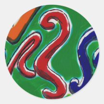 balloon graffiti round stickers