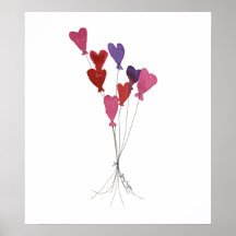 Balloon Hearts Posters & Prints