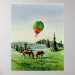BALLOON & HORSES by SHARON SHARPE Print