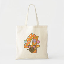 Balloon Mouse Orange 4th Birthday Bag