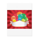 balloon party background with streamers post card
