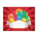 balloon party background with streamers postcards