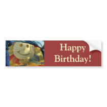 Balloon Smiley Face, Happy Birthday! Bumper Sticker