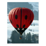ballooning with lady bug post card