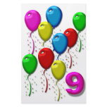 balloons 09 years stationery