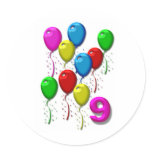 balloons 09 years stickers