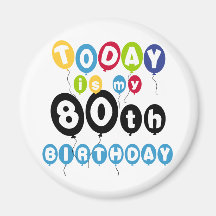 Balloons 80th Birthday Magnets