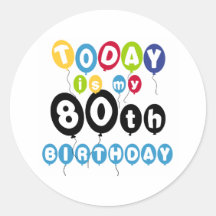 Balloons 80th Birthday Sticker