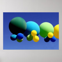 Balloons and blue sky print
