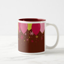 Balloons and confetti celebration mug