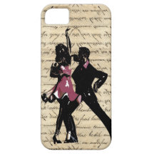 Ballroom dancers on vintage paper iPhone 5 case