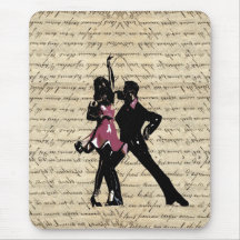 Ballroom dancers on vintage paper mouse pads