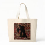 Ballroom Dancing Couple Silhouette, Jumbo Bag
