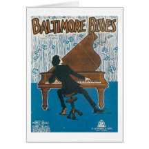 Baltimore Blues Vintage Songbook Cover Greeting Card