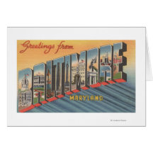 Baltimore, Maryland - Large Letter Scenes 2 Card