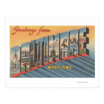 Baltimore, Maryland - Large Letter Scenes 2 Postcards
