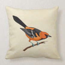 Baltimore Oriole on a Twig Throw Pillow
