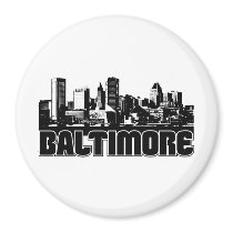 Baltimore Skyline Refrigerator Magnets