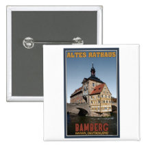 Bamberg - Altes Rathaus Portrait Pinback Button