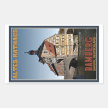 Bamberg - portrait d'Altes Rathaus Autocollants