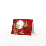 Bamboo Cranes Thank You Card