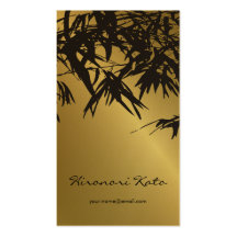 Bamboo Leaves Gold + Black Zen Custom Profile Card Business Cards