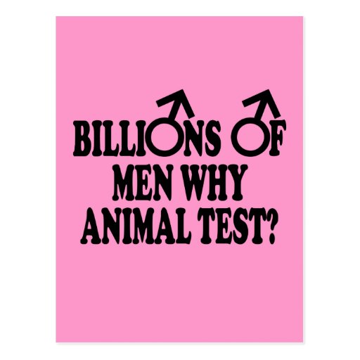 Ban animal testing funny slogan postcards