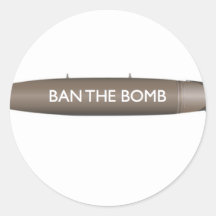 BAN THE BOMB ROUND STICKER