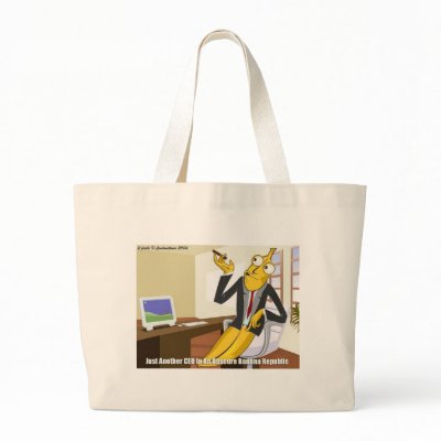 Banana CEO Funny Offbeat Cartoon Collectable Gifts Canvas Bags by beardiethor123