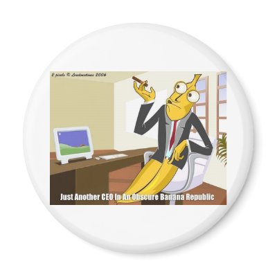 Banana CEO Funny Offbeat Cartoon Collectable Gifts Magnets by beardiethor123