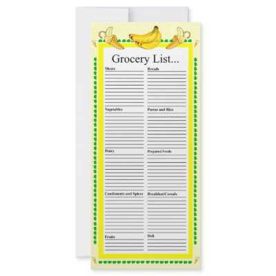 Banana Design Grocery List by Lynnes_creations