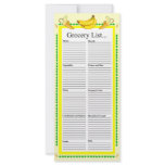 Banana Design Grocery List rack cards