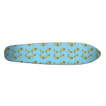 Banana pattern on blue background skate boards