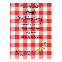 Banana red picnic checkers custom announcement