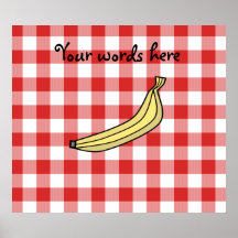 Banana red picnic checkers posters