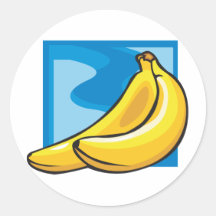 Banana Round Stickers