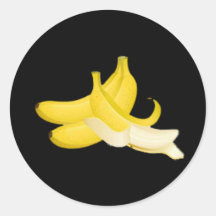 Banana Round Stickers
