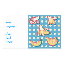 Bananas - Blue and Yellow Polk-a-dots Business Cards
