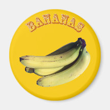 Bananas - (Fridge Magnet Round)