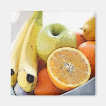 bananas oranges fridge magnets