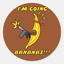 bananas round sticker