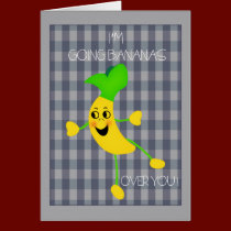 Bananes au-dessus de la carte de voeux du jour de  cartes